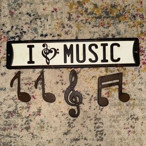 ❤️2 for 10❤️ I heart music sign and music notes for wall from hobby lobby